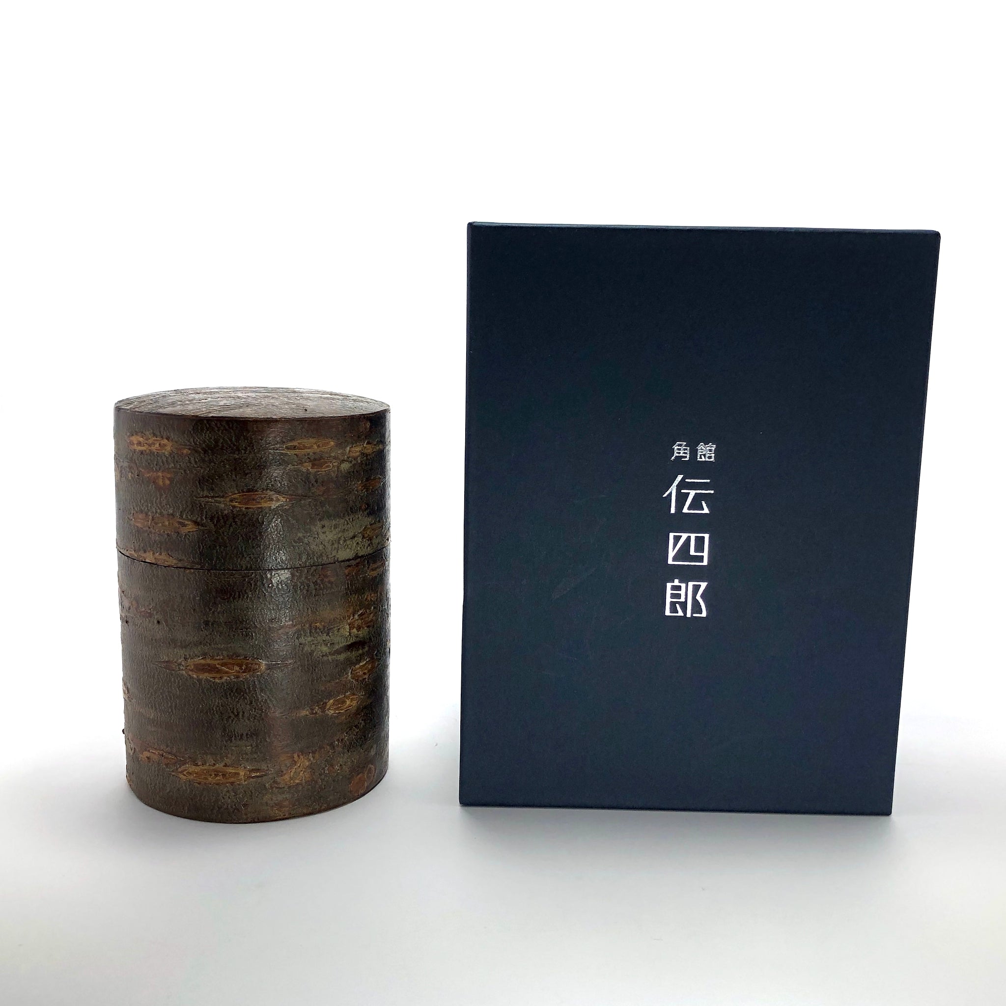 伝統工芸 樺細工 吉田忠作 桜皮抹茶入 共箱 V R5560