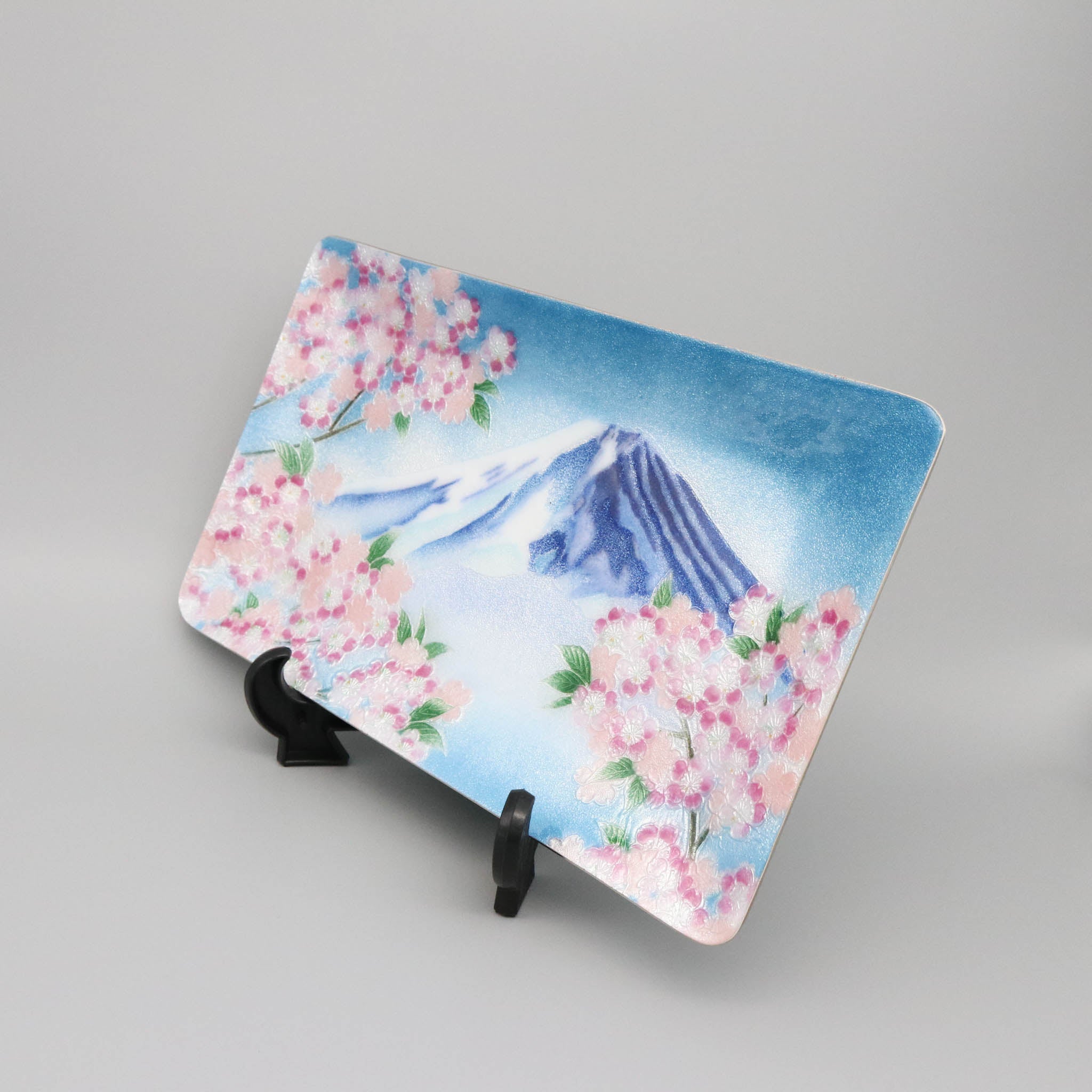 七宝焼 青富士 絵画 CLOISONNE Blue Fuji 七宝焼 青富士 絵画