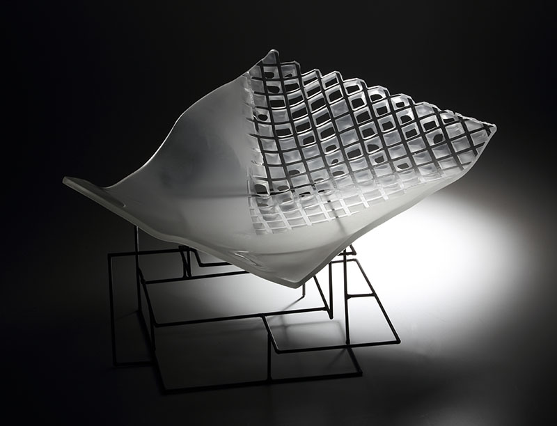 山科昌子】現代アートガラス作家 壁掛け 山科昌子】現代アートガラス