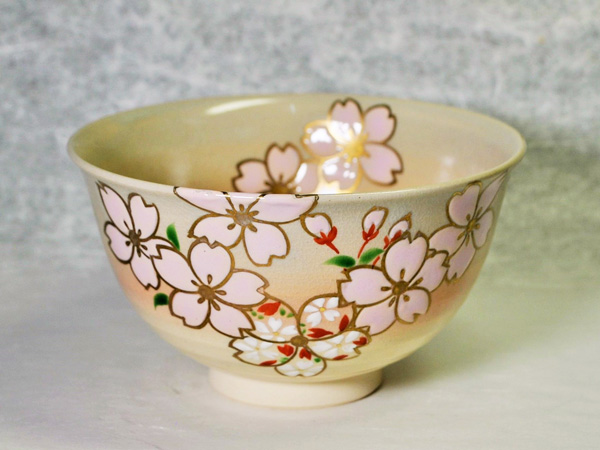 抹茶碗 御本手 さくら文 平安の昔から愛される花の象徴「桜」文様の茶碗