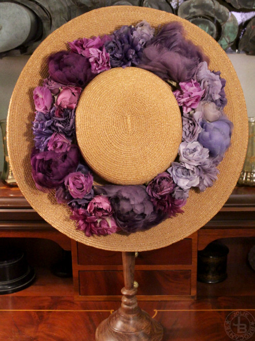 アンティーク 布花 フラワーハット ハット 帽子 蚤の市 ブロカント