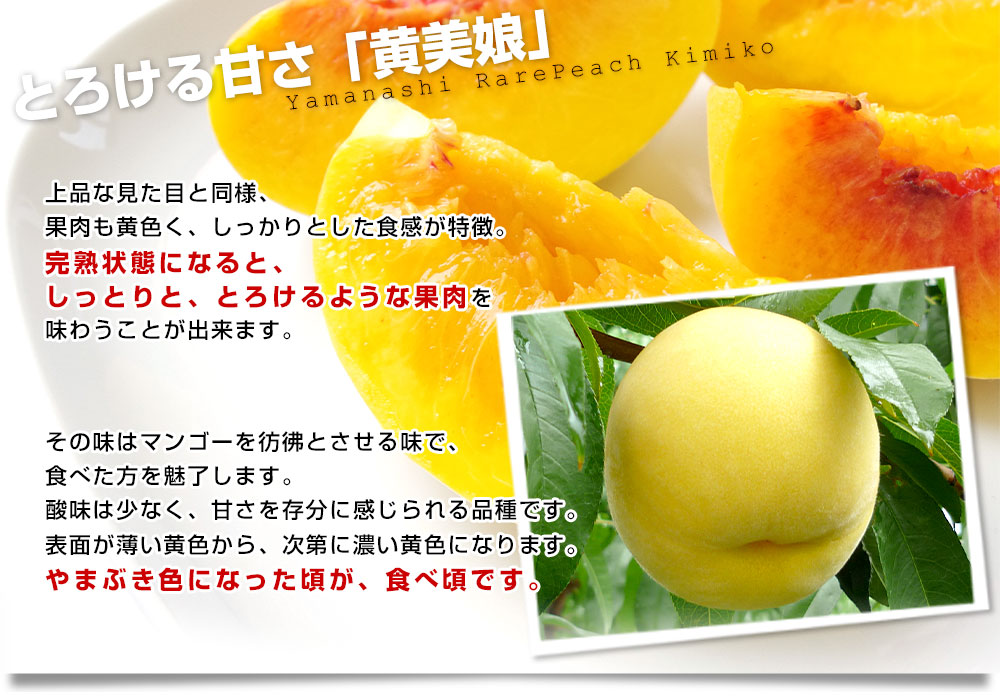 山梨県より産地直送 JAふえふき 御坂の桃 「黄美娘（きみこ）」 約2