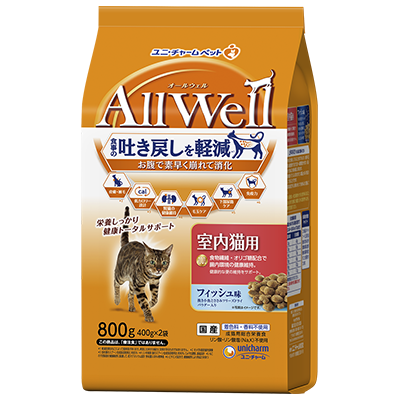 AllWell 室内猫用 フィッシュ味挽き小魚とささみフリーズドライ