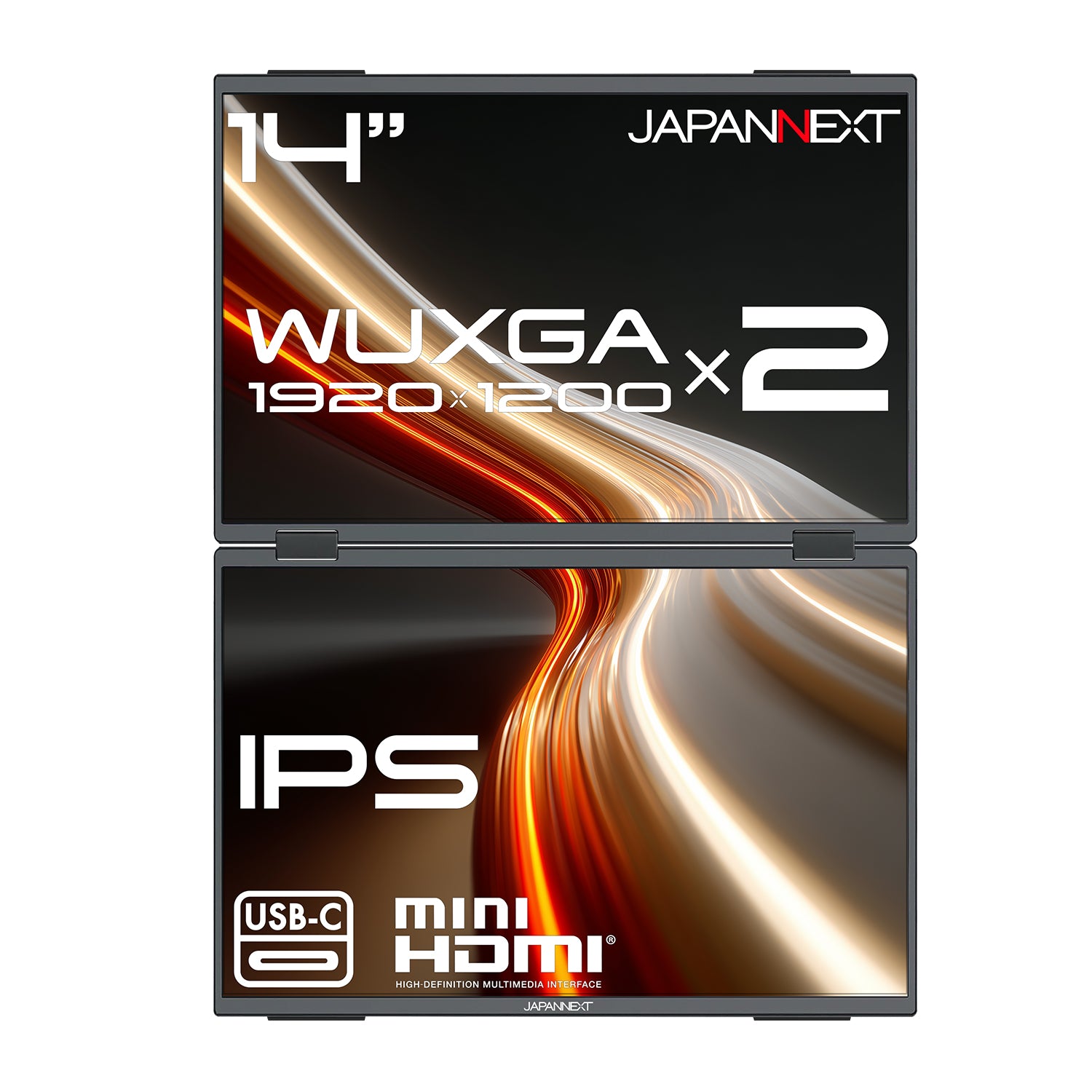 販路限定】 JAPANNEXT 14インチ IPSパネルx2搭載 WUXGA(1920x1200