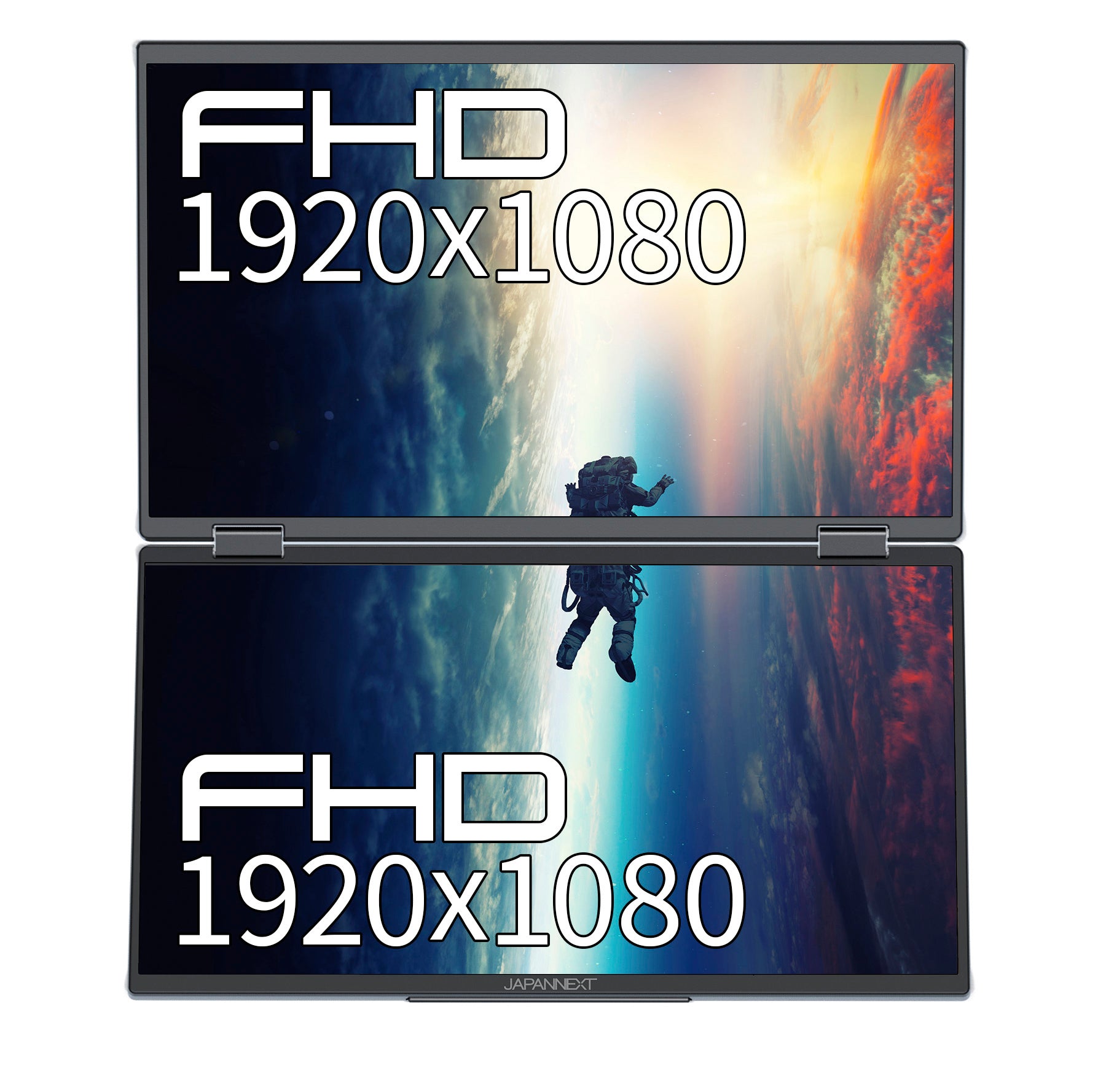 JAPANNEXT 18.5インチ IPSパネルx2搭載 フルHD(1920x1080)解像度