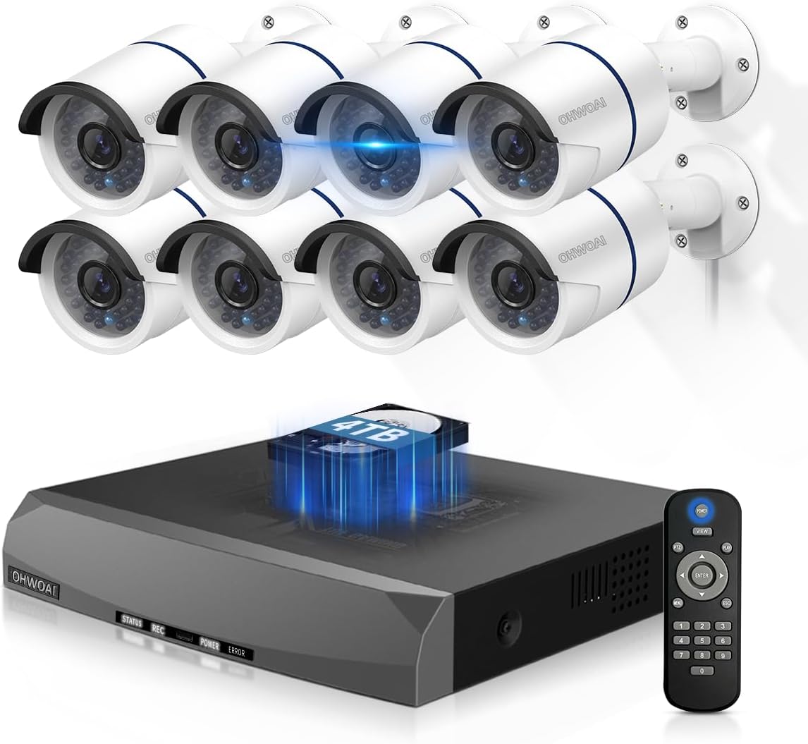 防犯カメラ カメラ4台セット POE給電 500万画素 2TB 500万高画素