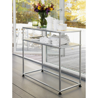 USM Haller テレフォンスタンド 電話台 W373 ガラス クローム