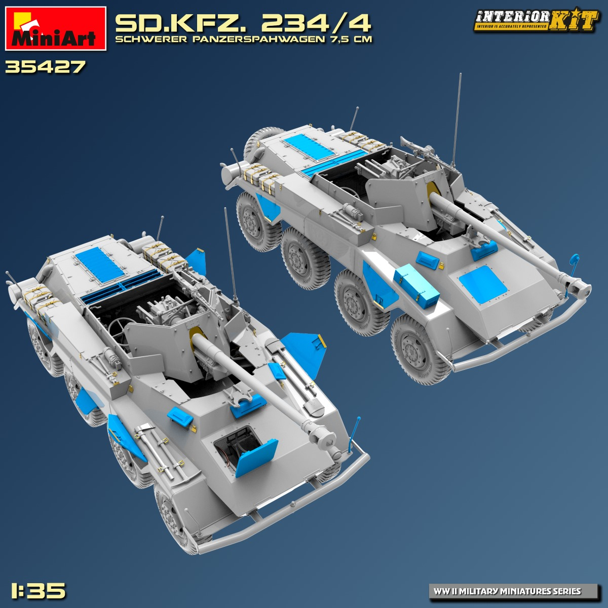Sd.Kfz.234/4 Schwerer Panzerspahwagen 7,5 cm Interior Kit MiniArt