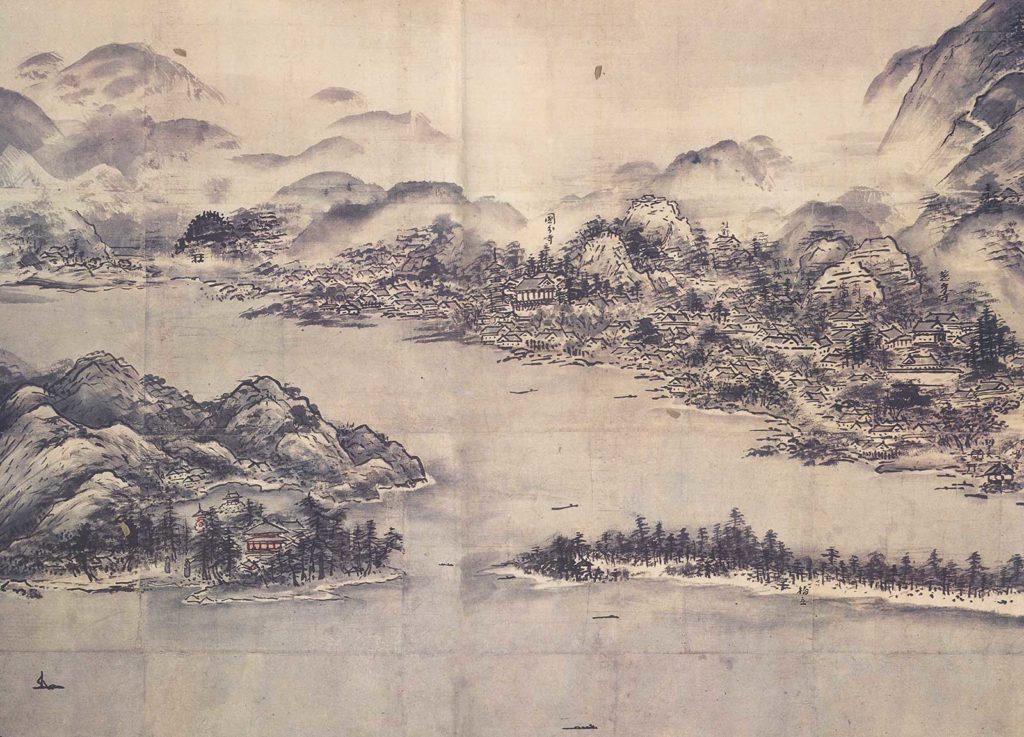 京都国立博物館所蔵 国宝 天橋立図 雪舟等楊筆 便利堂謹製 掛軸 軸装