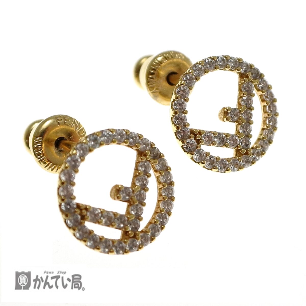 FENDI フェンディ エフイズフェンディ ストーンピアス 1A1124 ゴールド