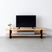 THE TV BOARD / LOW TABLE ラバーウッド ナチュラル × Black Steel