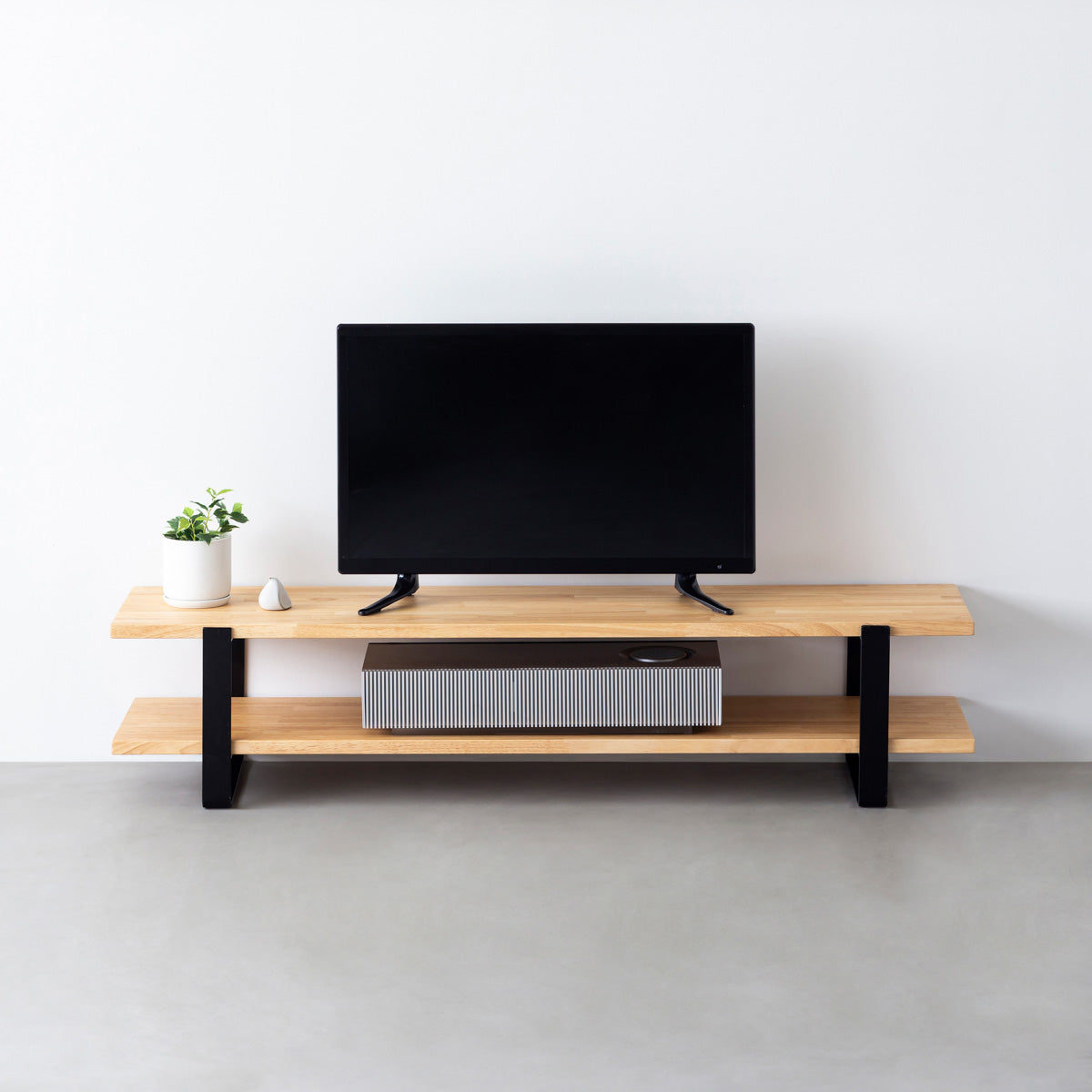 THE TV BOARD / LOW TABLE ラバーウッド ナチュラル × Black Steel