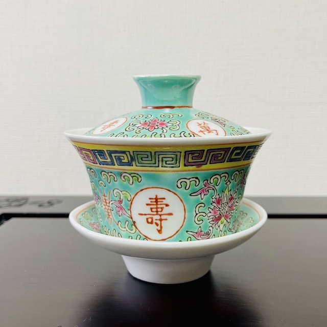 中国 景徳鎮 蛍焼 5客 赤絵 金彩 透かし 茶碗 玩玉 蛍手茶碗 5個セット