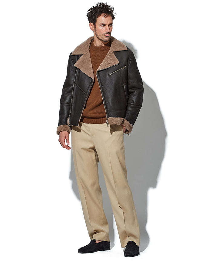 英国製ムートンKeenan Leather日本XL位ライダース SZJ180