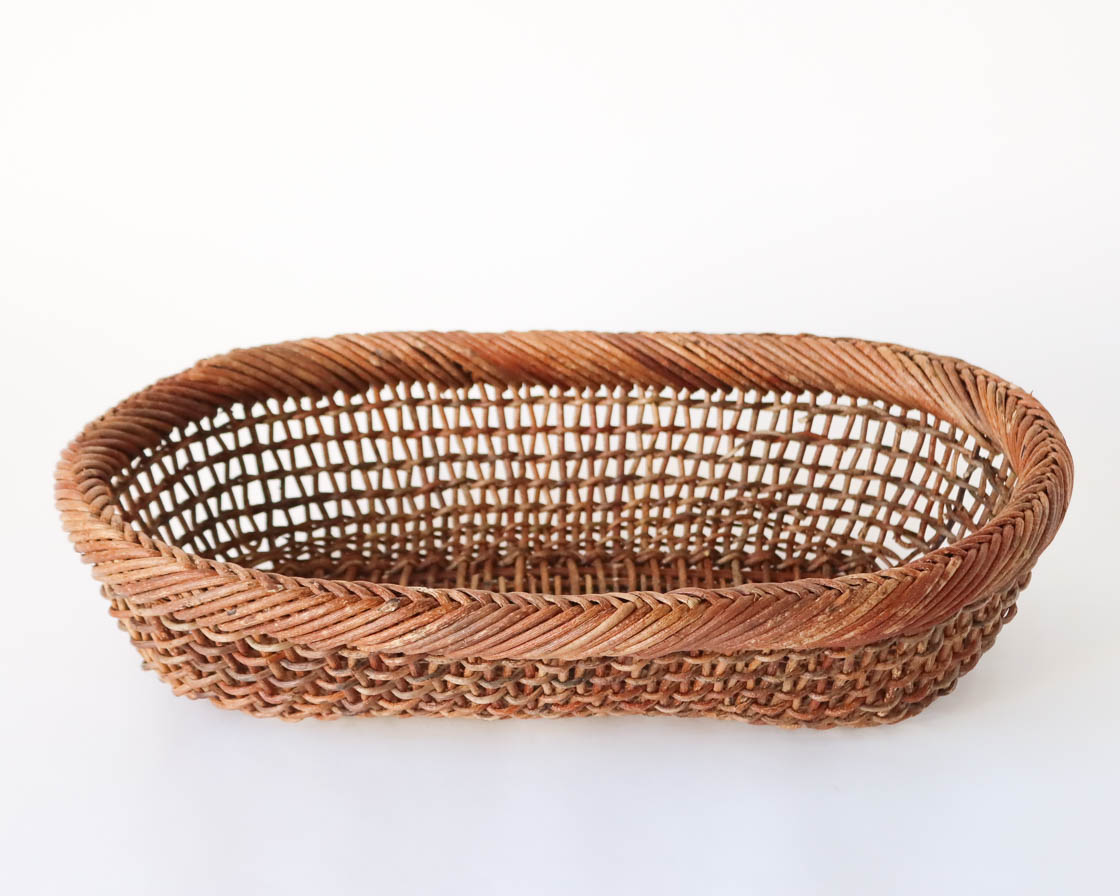 青森 あけび こだし編み 楕円かご
