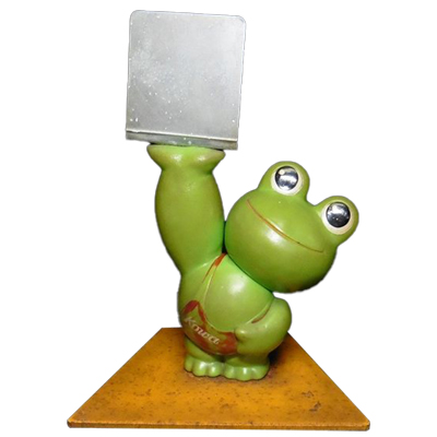 参考価格】コルゲンコーワ ケロちゃん ソフビ人形 店頭用 重量挙げ