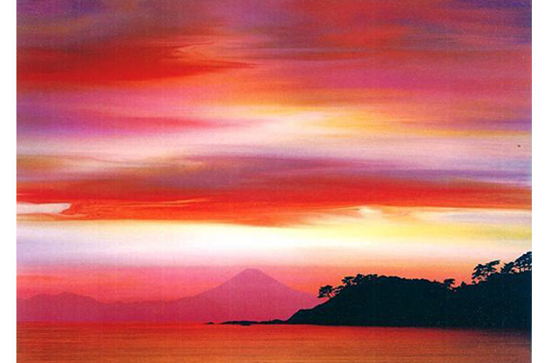 鎮西直秀「沖縄にて-羽地内海-」油彩画 油絵 直筆サイン入り F6サイズ