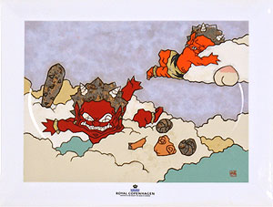 瀧下和之「鬼ヶ島でハイドードー。」陶板画 瀧下和之「鬼ヶ島でハイ