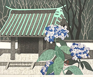 斎藤清「英勝寺・鎌倉」木版画30×39cm