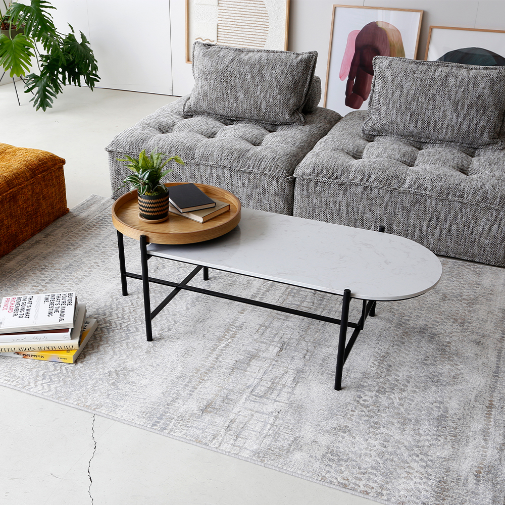 レイヤード 128x55cm ローテーブル/ コーヒーテーブル - ローテーブル