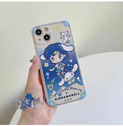 White Sailor Moon with Phone Strap KT MM KU CN PN iPhone Case 6 7