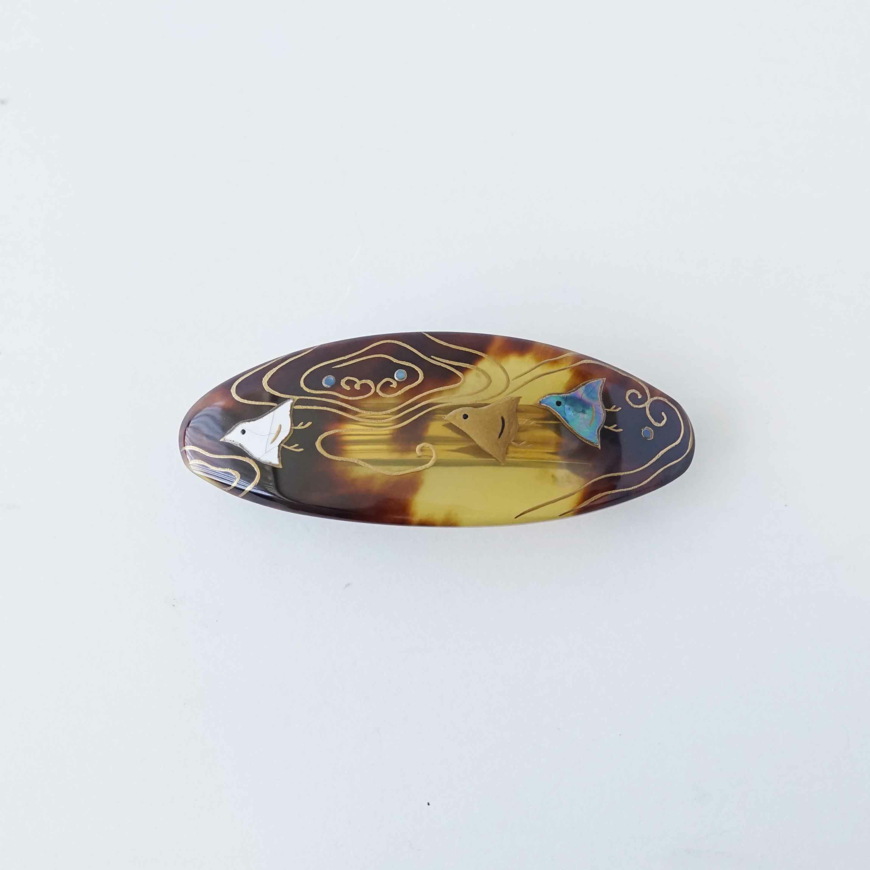 本鼈甲 ペーパーナイフ 螺鈿 装飾 細工 象 魚 べっ甲 象 魚 【公式通販】