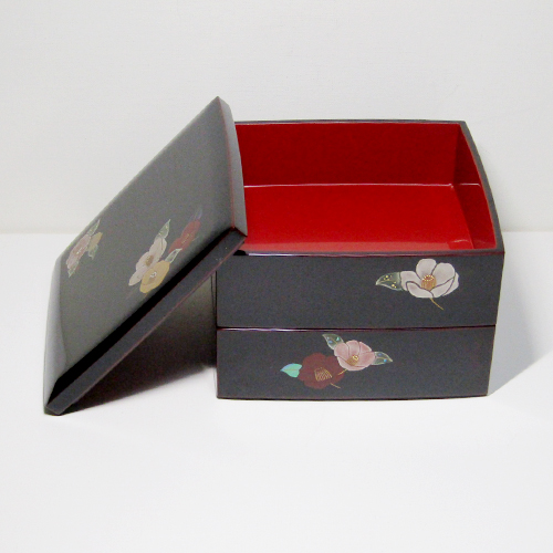 輪島塗 重箱 浪漫 蒔絵 御重 蓋二枚 茶道具 専用】輪島塗 金蒔絵 天然木