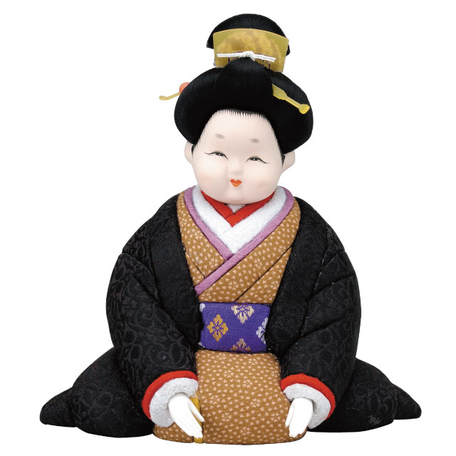 お福さん お福人形 瓦製 時代物 アンティーク ア21 お福さん（小