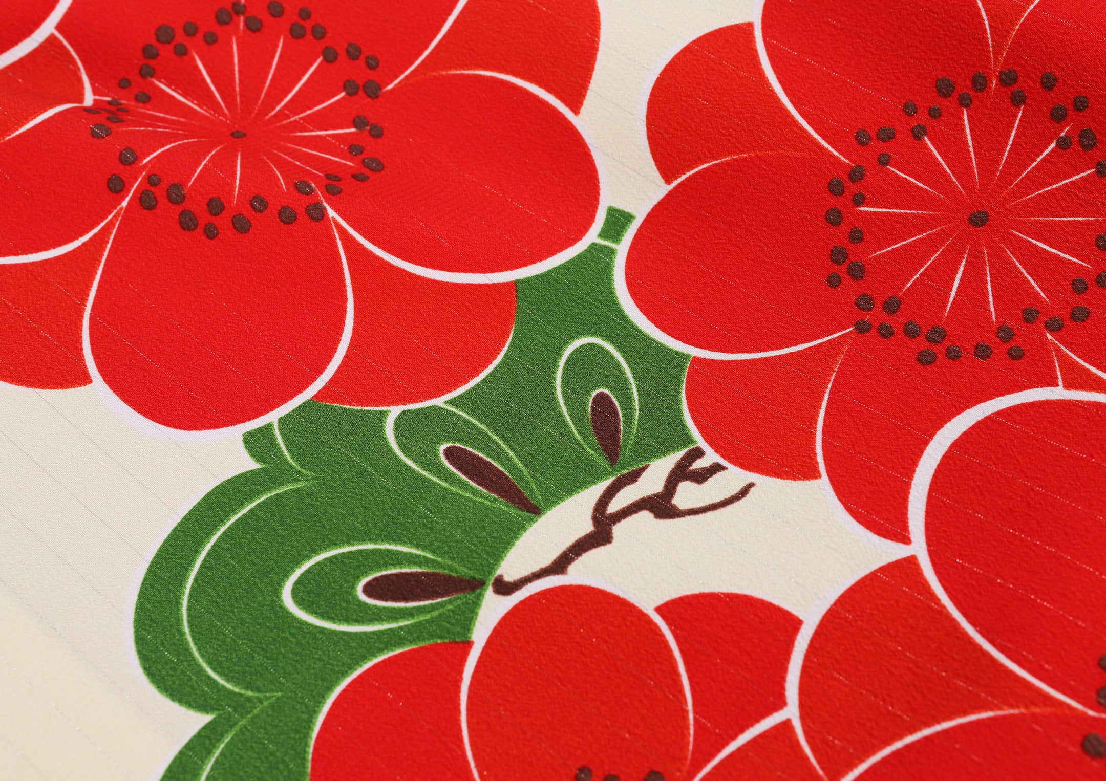 振袖ネットレンタル：赤のレトロな梅】ポップにキッチュに/FL-5105