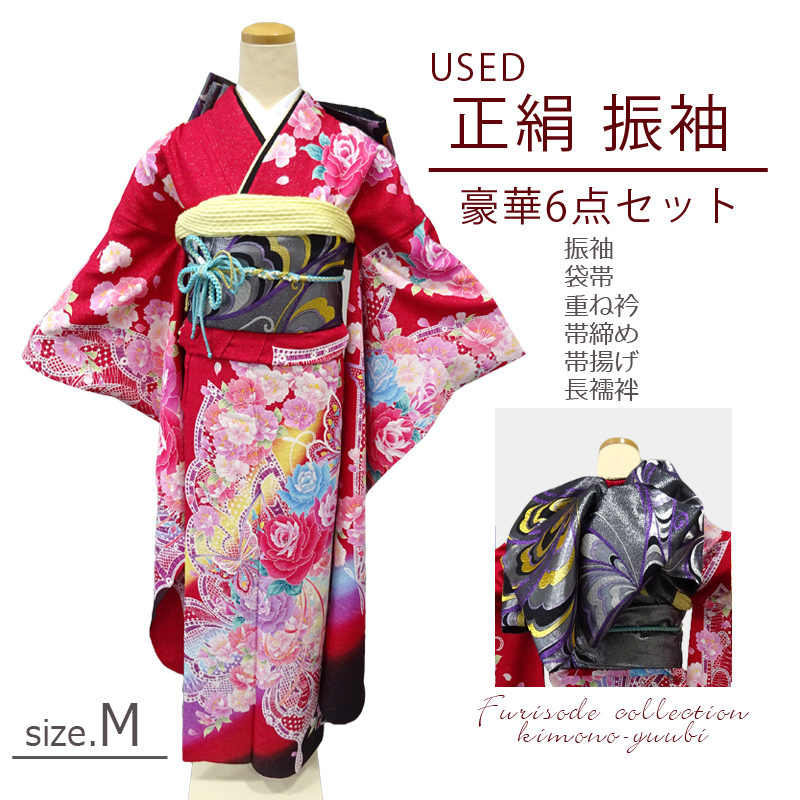 振袖6点セット 振袖 成人式 中古 正絹 仕立て上がり Aランク No,300
