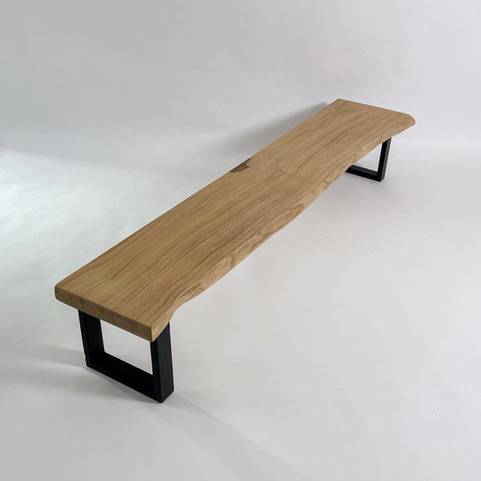 栗のベンチ用板 りゅう❕栗の耳付き天板厚さ約45㎜の迫力満点、木目が