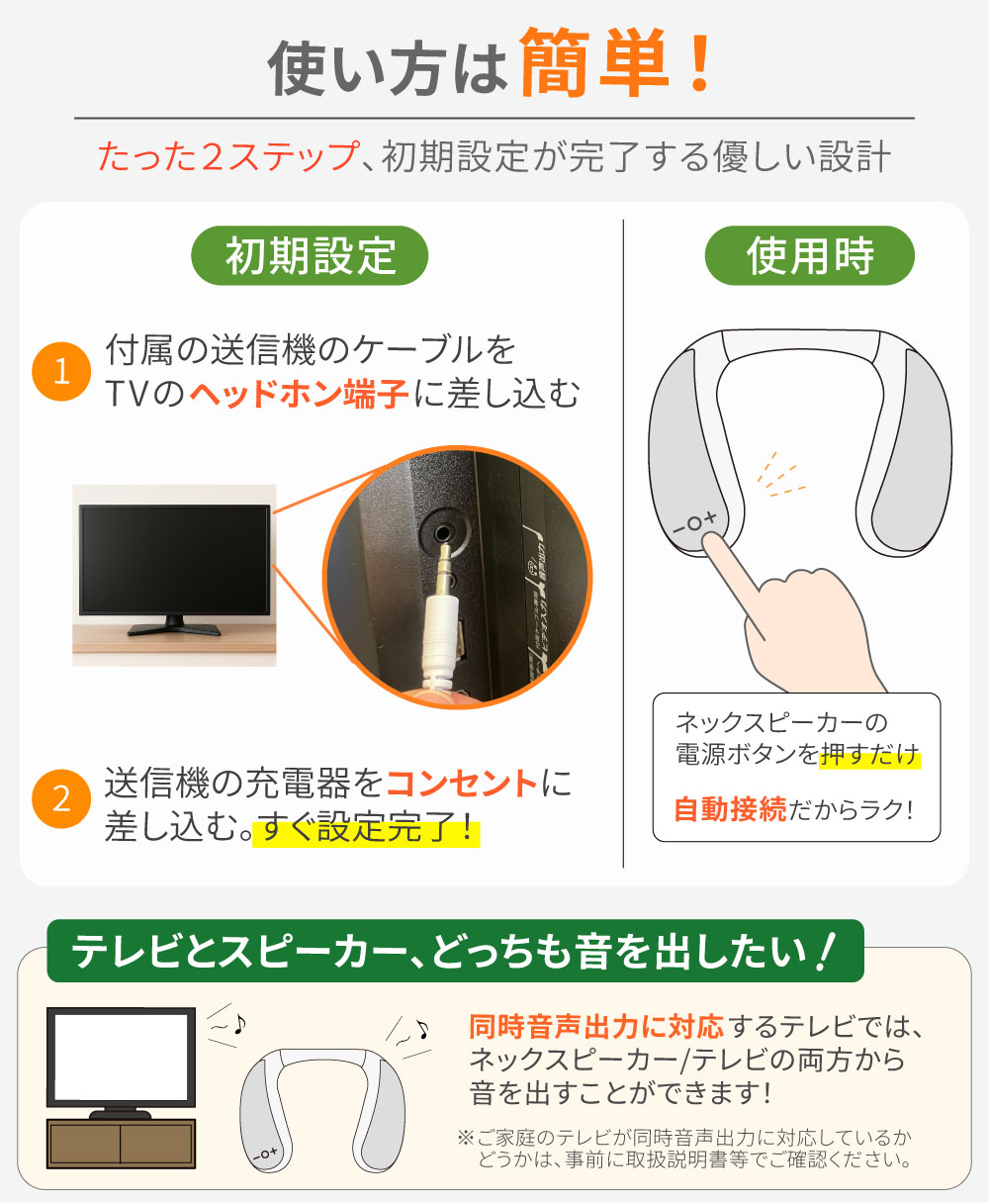 製品情報(KE-NS1) | 耳が遠くなってきた方向けテレビ用スピーカー | 首