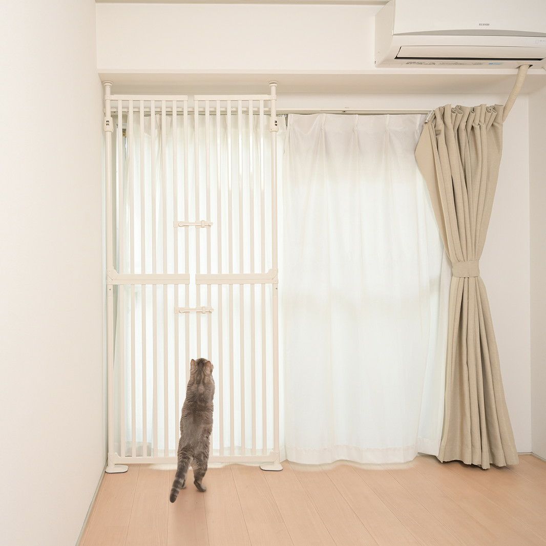 ねこ脱走防止ゲート にゃんドア ホワイト | KISSBABY