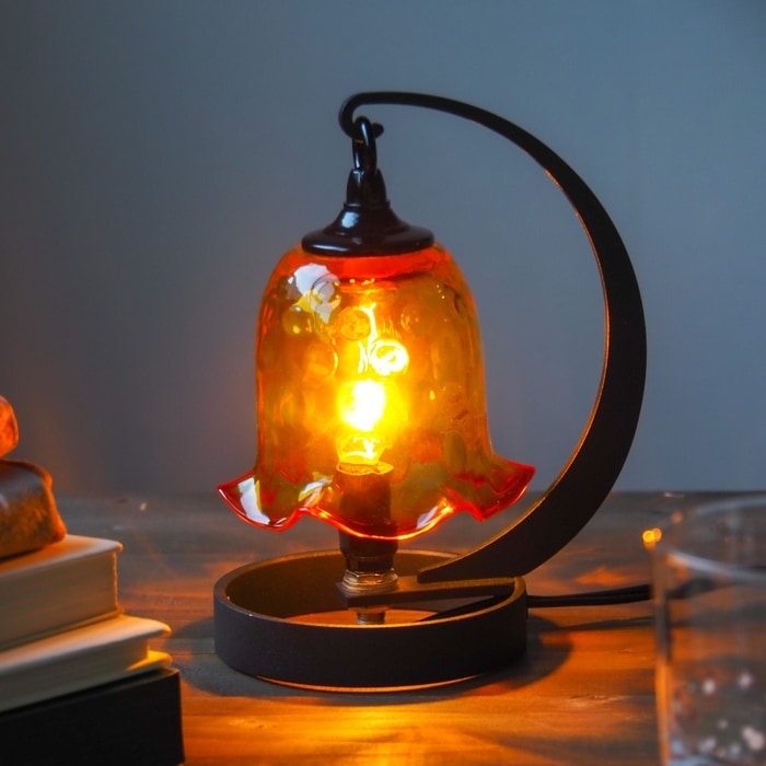 北一硝子 灯油ランプ オイルランプ インテリア照明 フリルガラス 北一