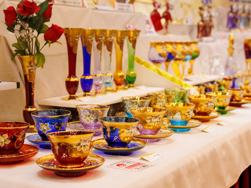 ヴェネツィア硝子 置物 小物入れ、アクセサリー入れ、インテリアグラス