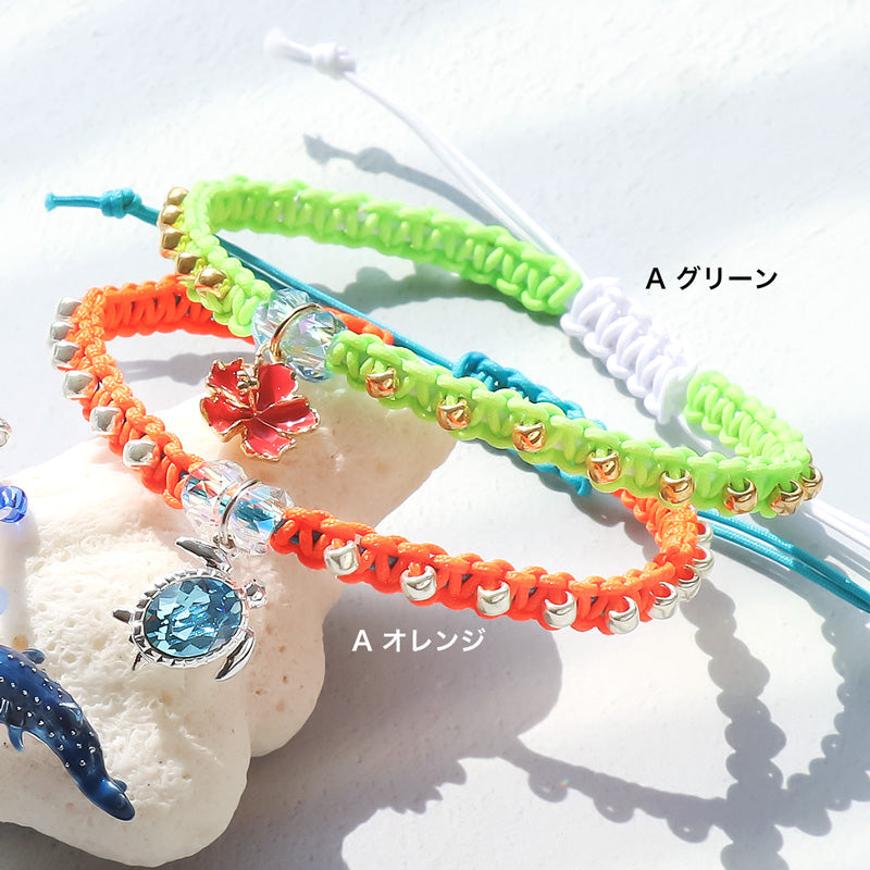 レシピNo.KR1211 マリンチャームの平編みブレスレット2種 – 貴和製作所