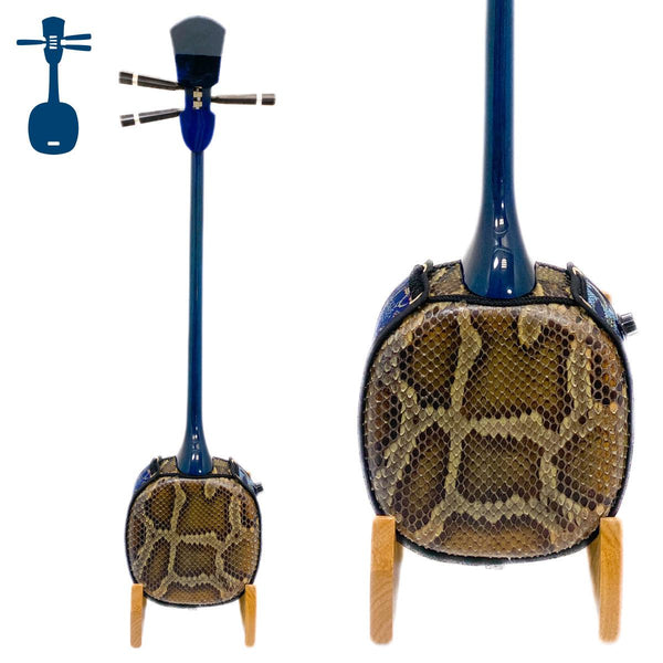 ヘビ皮 三線本体 3弦 黒/ベージュ ヘビ皮 三線本体 3弦 黒/ベージュ