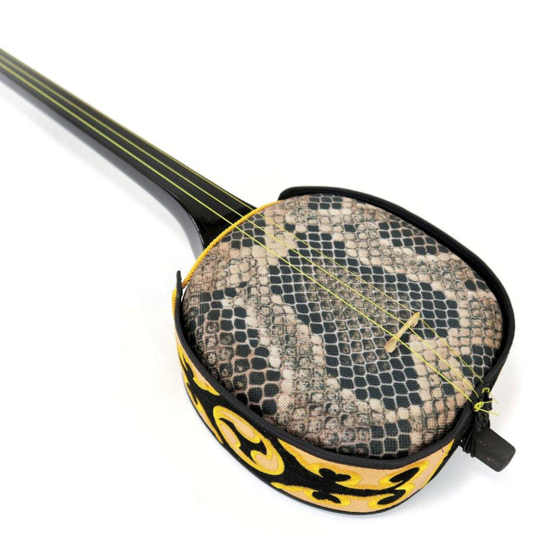 三線本体 人工皮 ケース付き 消音コマ 予備弦あり 三線本体 人工皮