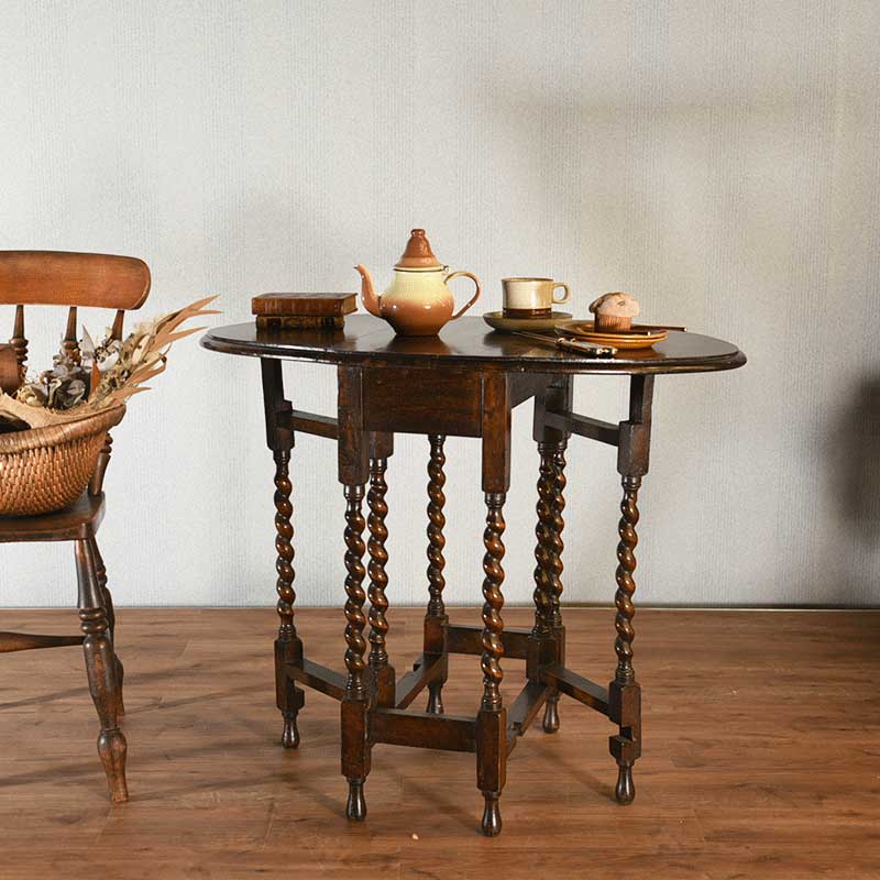 ツイスト脚のゲートレッグテーブル – 神戸アンティークウェアハウス