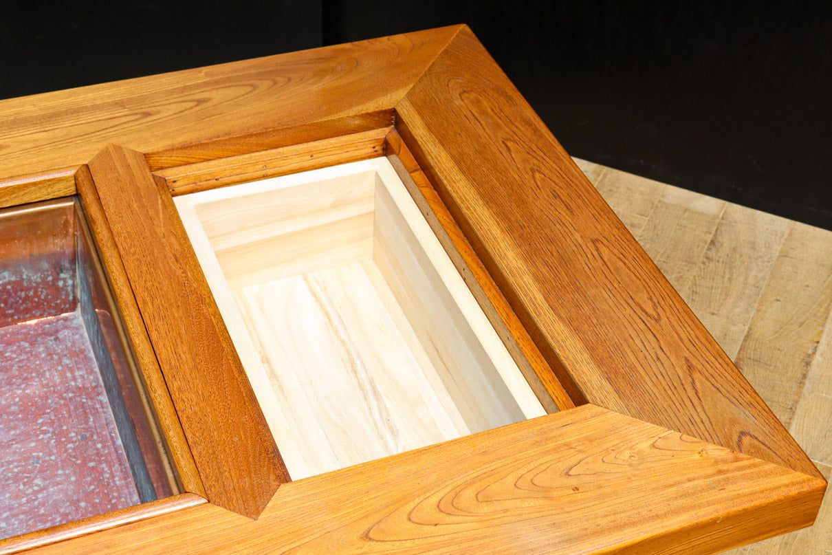 特大サイズ！！欅の杢目が浮かぶ美しい色艶をした関西火鉢 BB2792 – 古