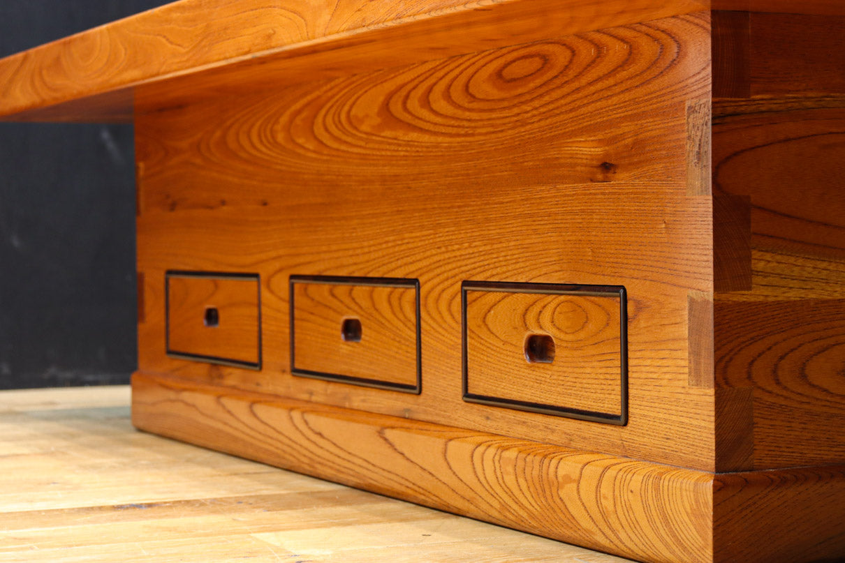 S0054【欅(ケヤキ) 大型 火鉢 小槌】時代家具 和家具 五徳