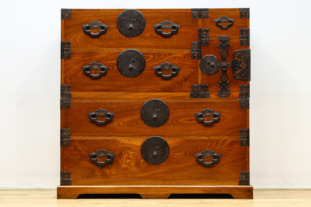 丸金具 時代箪笥3段 タンス 丸金具 時代箪笥3段 タンス タンス