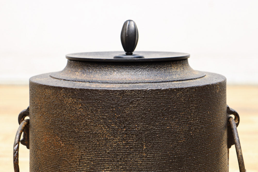 鉄製茶釜セット 茶道具セット（鉄製茶釜・陶器プレート）