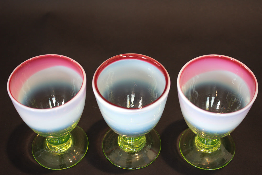 氷コップ プレスガラス 美品 233g 無傷 ウランガラス 氷コップ 青