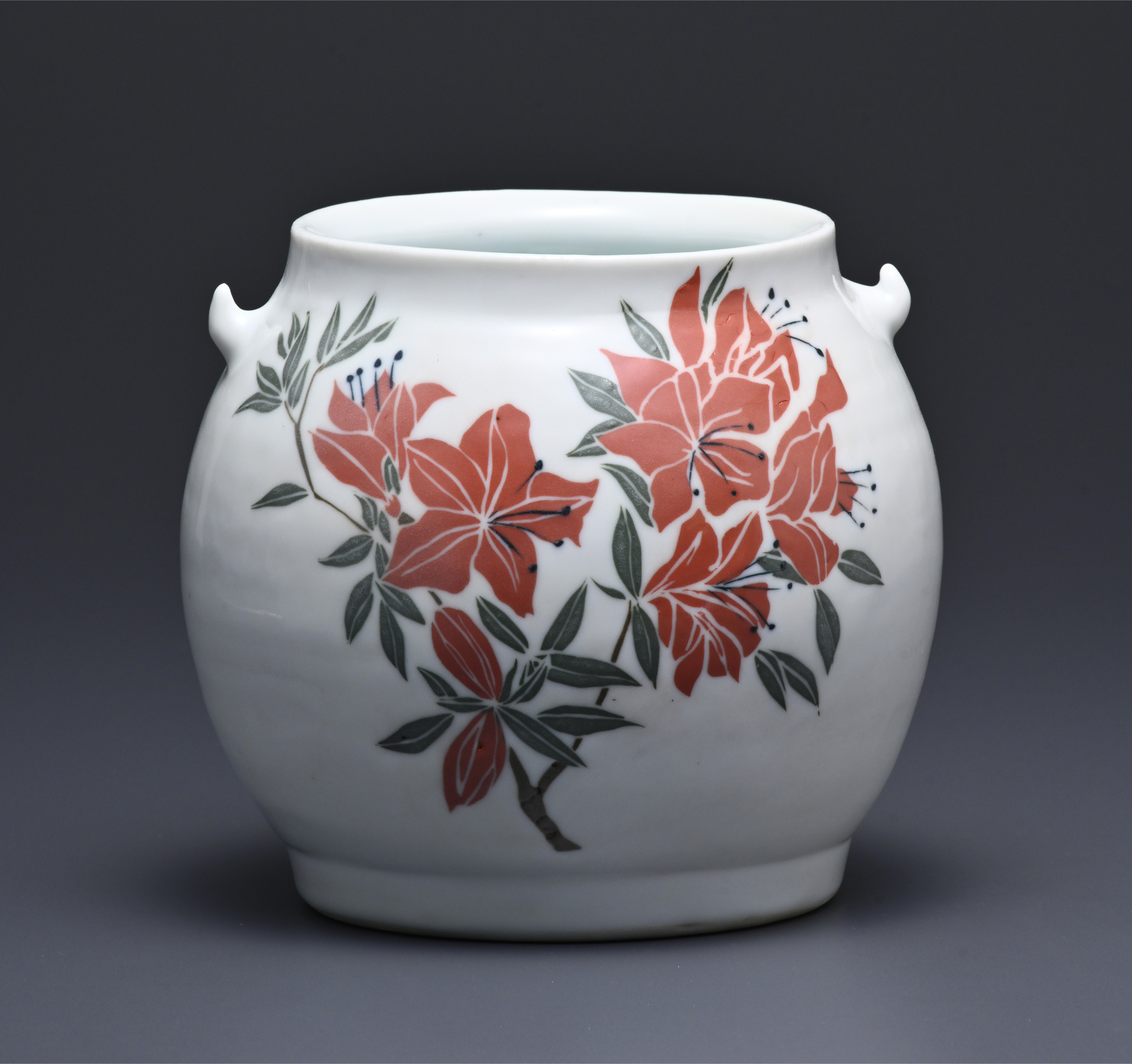 値下げ❗️今井政之 作 苔泥彩弦刻 花壺 文化勲章受章作家