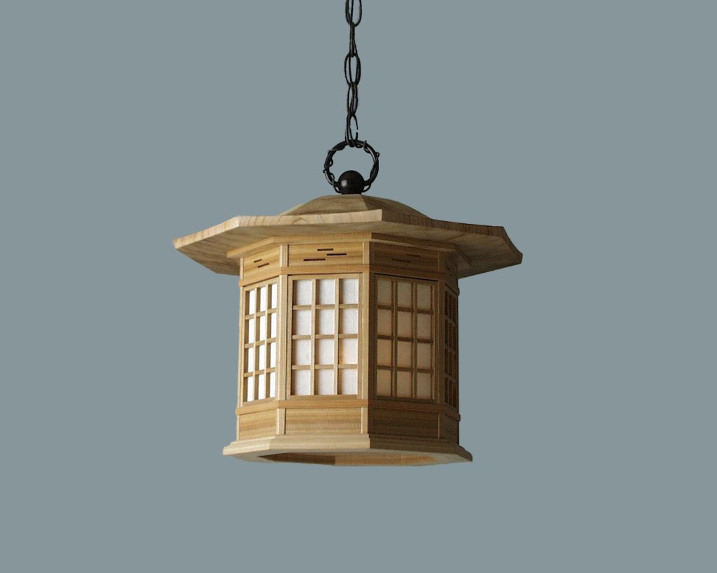 AG80 九谷焼 灯籠 草花図 色絵 六角屋根 時代物 置物 飾り物｜