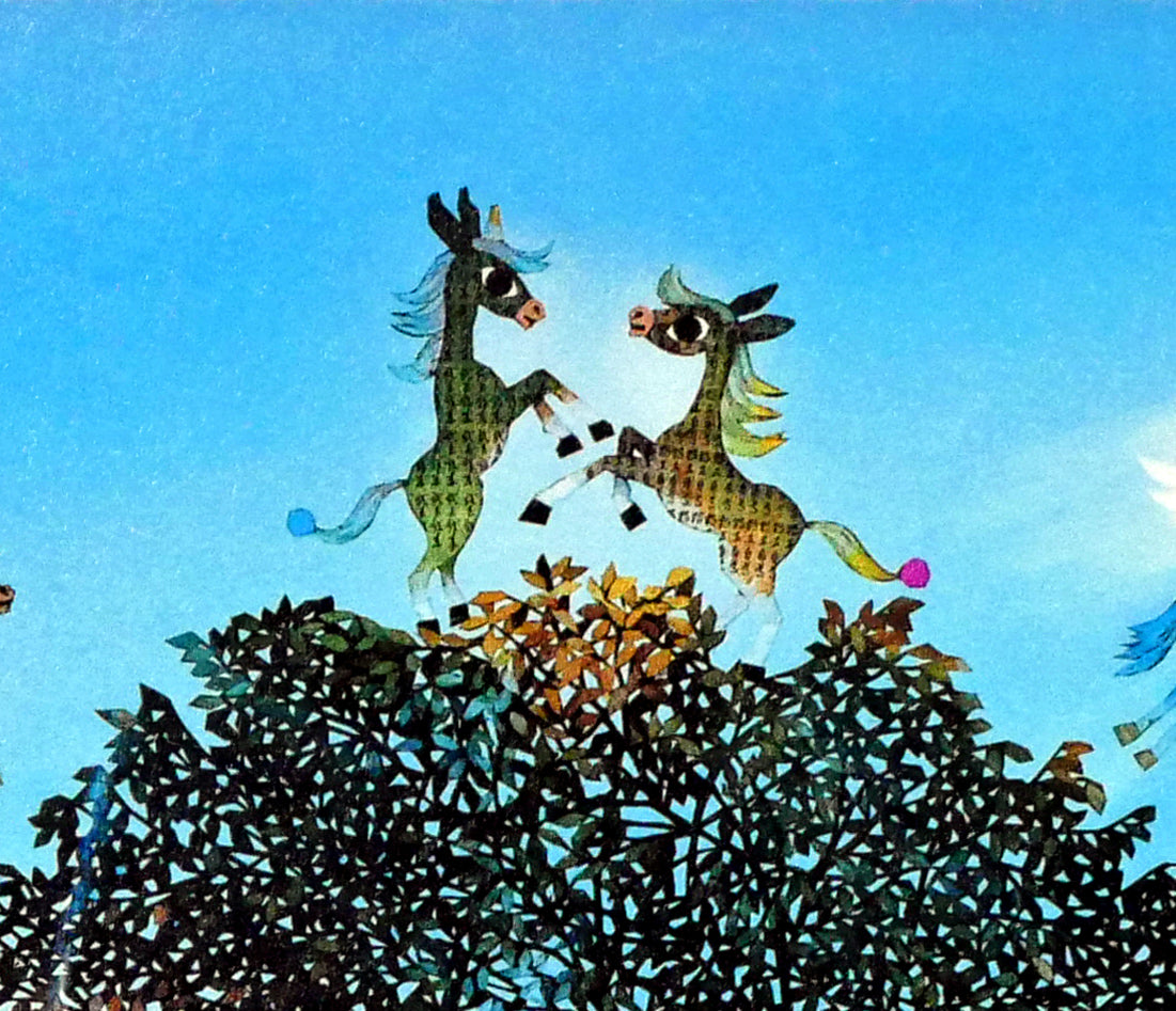 藤城清治「光陰の中の巣立つ子馬たち」レフグラフファイン版画 絵画