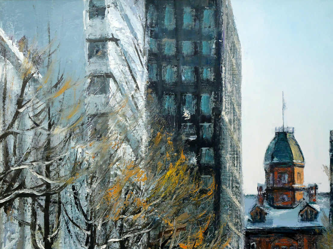 黒澤信男作 雪道の午後 油彩絵 直筆 額装 本人サインあり 箱入 送料