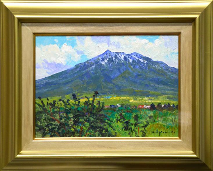 ☆絵画 油彩 『山家立春』 今井宏 画家 額 油絵 絵 ☆絵画油彩『山家