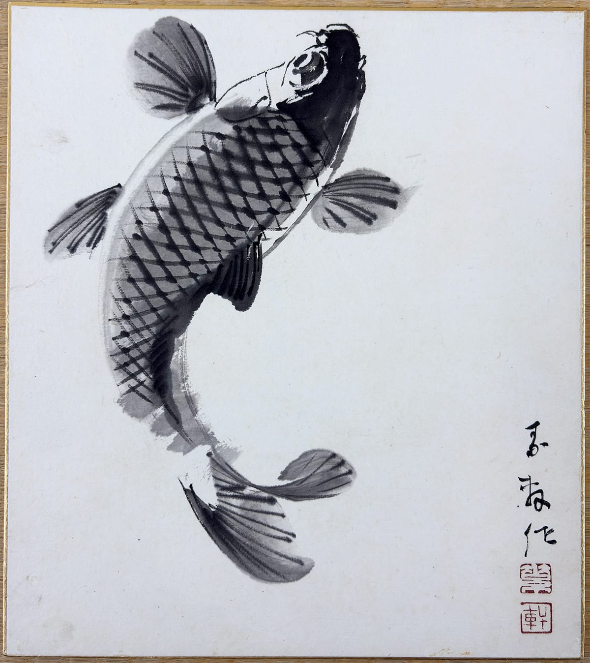 躍鯉｜色紙｜新・古美術 高美堂（こうびどう）｜掛軸販売・通販・買取